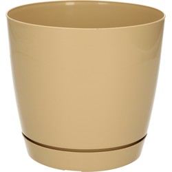 Prosperplast plantenpot - kunststof - beige - D15,5 x H14 cm - Plantenpotten