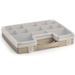 Plasticforte Opbergkoffer - 13-vaks - taupe - 27,5 x 20,5 cm - Opbergbox