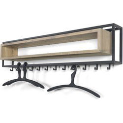 Spinder Design kapstok School 120 - Zwart / Eiken - 12 haken