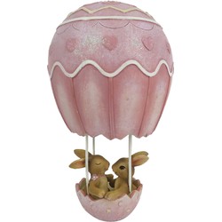 Clayre & Eef Beeld Konijn 19 cm Roze Polyresin Woonaccessoires