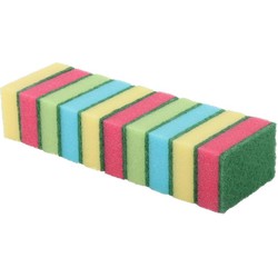 Keuken/huishoud schuursponsjes 9 cm - Voordeelpakket 10x stuks - Schuursponzen