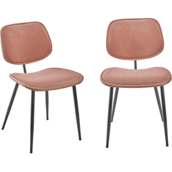 Set van 2 fluwelen stoelen met houten afwerking - Olympia