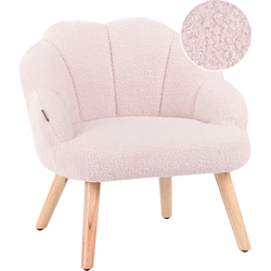Beliani MILAND - Fauteuil-Roze-Bouclé