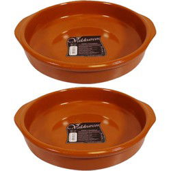 Set van 2x stuks tapas borden/schalen Alicante met handvatten 26 cm - Snack en tapasschalen