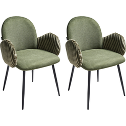 Beliani AMITY - Eetkamerstoel-Groen-Polyester