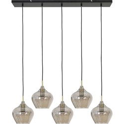 Light & Living - hanglamp - Rakel - brons - glas smoke glas - design lamp - E27 - 2937627