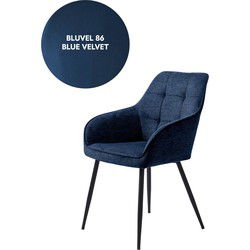 Eetkamerstoel Blauw Velvet - Nolan Square - Set van 2