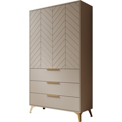 Meubella - Kledingkast Xiano - Beige - 103 cm