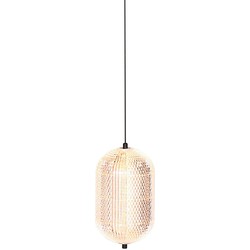 Mexlite hanglamp Geripu - amberkleurig - glas - 15 cm - E27 fitting - 3840ZW
