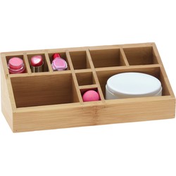 Eleganza Make-up organizer - bamboe hout - 23 x 9 x 9 cm - kwasten houder - Make-up dozen