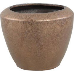PTMD Bloempot Kyleigh - 19x19x16 cm - Keramiek - Brons