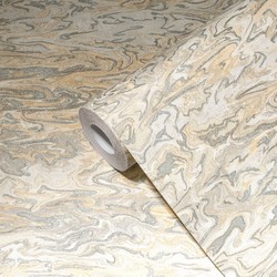 Livingwalls behang figuratief motief beige, zilver en oranje - 53 cm x 10,05 m - AS-383582