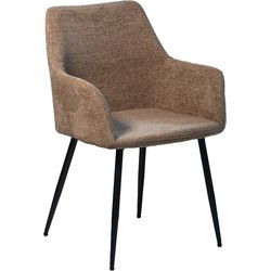 Eetkamerstoel Taupe - Stof/Textiel - Zithoogte 47cm - Annabel - Set van 2