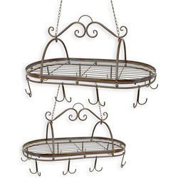 A PAIR OF POT AND PAN RACKS