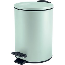 Spirella Pedaalemmer Cannes - mintgroen - 3 liter - metaal - L17 x H25 cm - soft-close - toilet/badkamer - Pedaalemmers