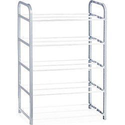 Arte r Schoenenrek - 5-laags - kunststof - wit - 50 x 18 x 68 cm - Schoenenrekken
