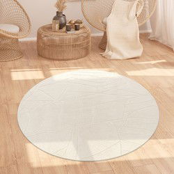 Laagpolig Japandi Vloerkleed Tokyo - Creme - 160x220 cm