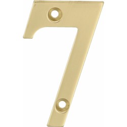 AMIG Huisnummer 7 - massief messing - 5cm - incl. bijpassende schroeven - gepolijst - goudkleur - Huisnummers