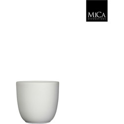 Tusca Topf rund weiß matt h14xd14,5 cm - Mica Decorations