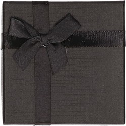Sieradendoosje met strik - zwart - 9 x 9 cm - cadeau doosjes - Sieradendozen