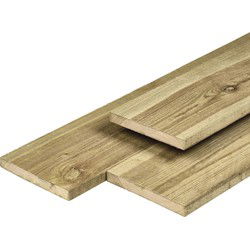 Midden-Europees grenen tuinplank gedroogd, groen geimpregneerd, geschaafd 4rh 1,6 x 14,0 x 400 cm Tuindeco