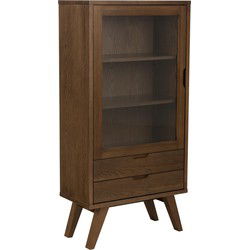 Vitrinekast - Walnoot - 72x36x145cm - Annie