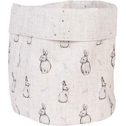 Clayre & Eef Broodmand Ø 15x16 cm Beige Grijs Katoen Konijn