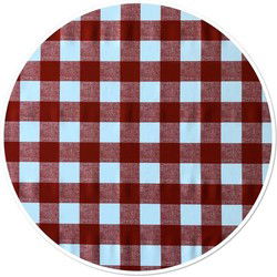 Buiten tafelkleed/tafelzeil boeren ruitjes - rood - Dia 160 cm - rond - Tafelzeilen