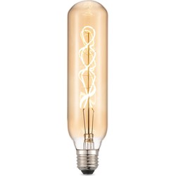 Edison Vintage LED filament lichtbron Tube - Amber - Spiraal - Retro LED lamp - 6/6/22.5cm - geschikt voor E27 fitting - Dimbaar - 4W 280lm 2700K - warm wit licht