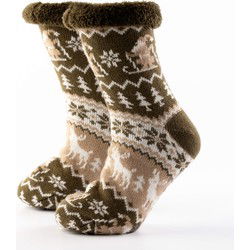Textino LAPLAND - Adult House socks - Military Olive - Textino