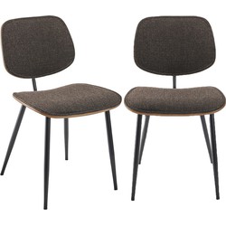 Set van 2 Stoelen in Grijs / Bruin Stof - Olympia