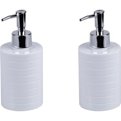 2x Stuks Zeeppompje/dispenser kunststof wit 7 x 17 cm - Zeeppompjes