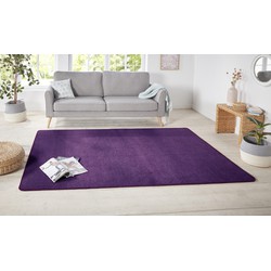 Laagpolig Effen Uni Vloerkleed - Nasty - Paars - 140x200 cm