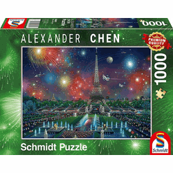 Schmidt Schmidt puzzel Vuurwerk bij de Eiffeltoren - 1000 stukjes - 12+