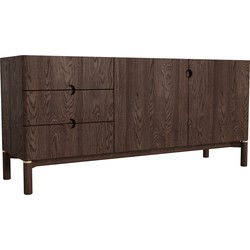 Dressoir Donkerbruin Eikenhout - 160x46x73cm - Arun