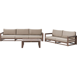 TIMOR II - Loungeset 5 zits - Donkere houtkleur - Acaciahout