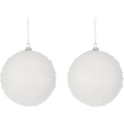 6x Sneeuwballen voor in de kerstboom 8 cm - Kerstbal