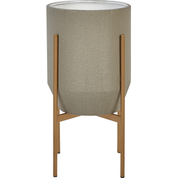 HYBRIDIUM - Bloempot - Taupe - 33 x 33 x 62 cm - Metaal