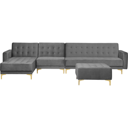 Beliani ABERDEEN - Modulaire Sofa-Grijs-Fluweel