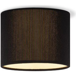 Corduroy Plafondlamp - Cilinder - Black - Scandinavische stijl - ø22 x 17 cm - E27 Fitting - Geschikt voor Woonkamers en slaapkamers