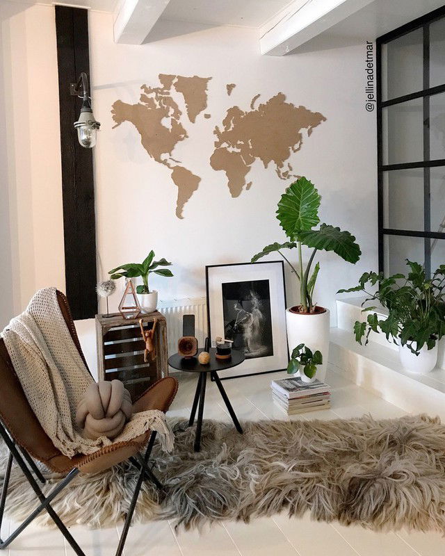 Op onze wishlist: houten wereldkaart