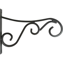 Hangpot haak - zwart - 35 x 25 cm - metaal - met krul - houder - Plantenbakhaken