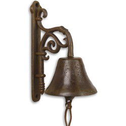 A PAIR OF CAST IRON ORNAMENTAL BELLS