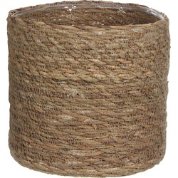 Mica Decorations Plantenmand - naturel bruin - rotan - 16 cm - Plantenpotten