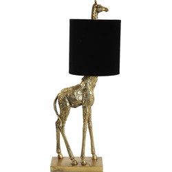 Light&living Tafellamp 28x20x68 cm GIRAFFE antiek brons+velvet zwart