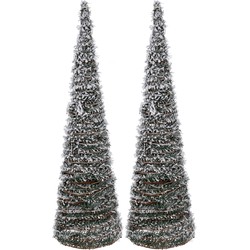 Verlichte kerstbomen/kegels - 2 stuks - 80 cm - LED - warm wit - kerstverlichting figuur