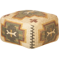 PULICAT - Poef - Donkergroen - Jute