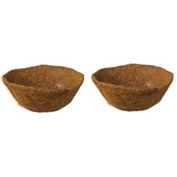 2x stuks voorgevormde inlegvel kokos voor hanging basket 35 cm - kokosinleggers - Plantenbakken