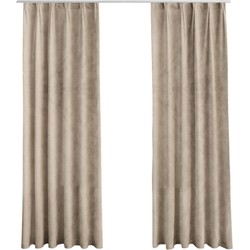 LW Collection LW Collection Gordijnen met haakjes beige Velvet Kant en klaar 175x140CM