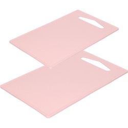 Kunststof snijplanken set van 2x stuks oud roze 27 x 16 en 36 x 24 cm - Snijplanken